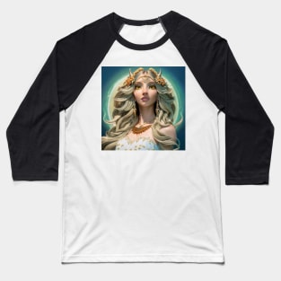 Photorealistic Owl Goddess Baseball T-Shirt